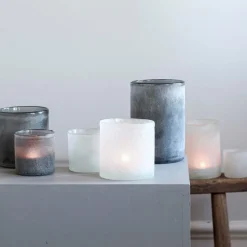 Tell Me More Frost Candleholder Medium White^ Andet Boligtilbehør|Lysestager