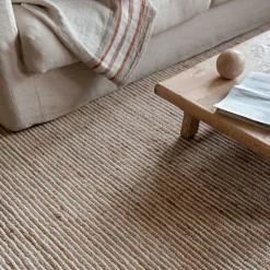 Tell Me More Hemp Wool Stripe Rug Nature 80x200 cm^ Entré|Tæpper & Måtter