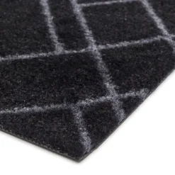Tica Copenhagen Lines Smudsmåtte Sort/Grå 67x150 cm^ Tæpper & Måtter