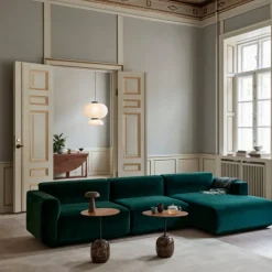 &Tradition LN9 Lato Bord Warm Black/Valnød Ø50 cm^ Borde