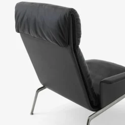 &Tradition Muno LN17 Black Noble Leather Dark Chrome Legs^ Stue|Stole