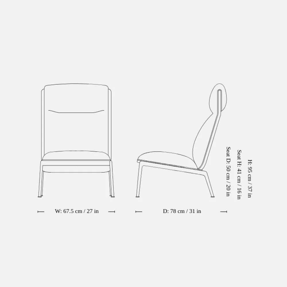 &Tradition Muno LN16 Hallingdal 0126 Dark Chrome Legs^ Stue|Stole