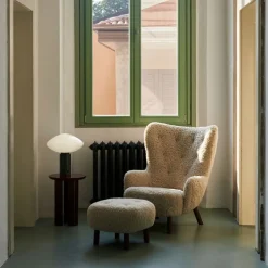 &Tradition VB3 Petra & ATD1 Pouf Sheepskin Moonlight/Oiled Walnut^ Stole