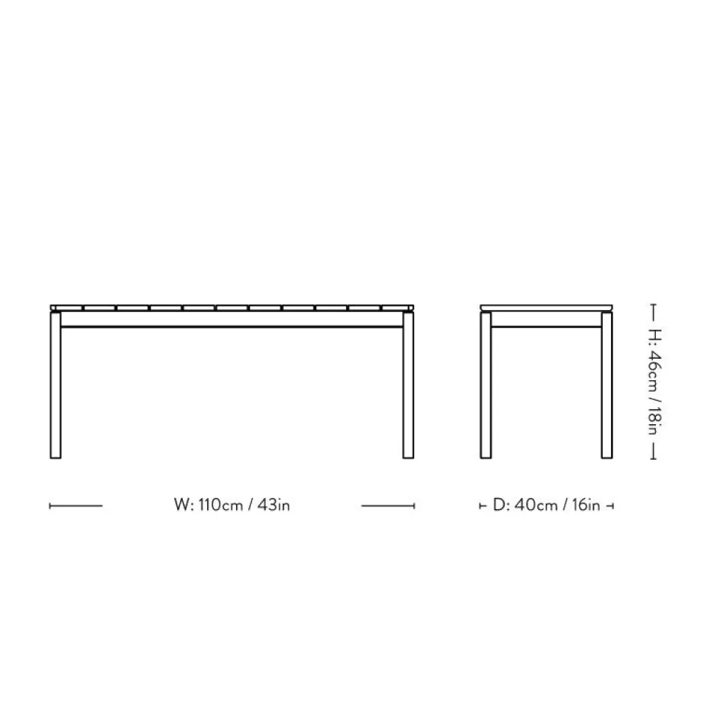 &Tradition Ville AV27 Bænk Warm Black^ Havemøbler