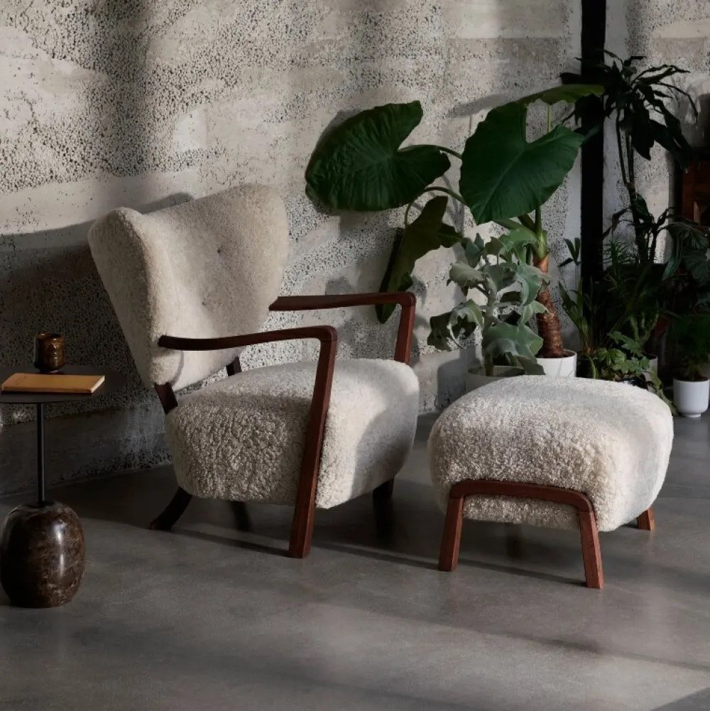 &Tradition Wulff ATD2 & ATD3 Moonlight Sheepskin Oiled Walnut^ Stue|Stole