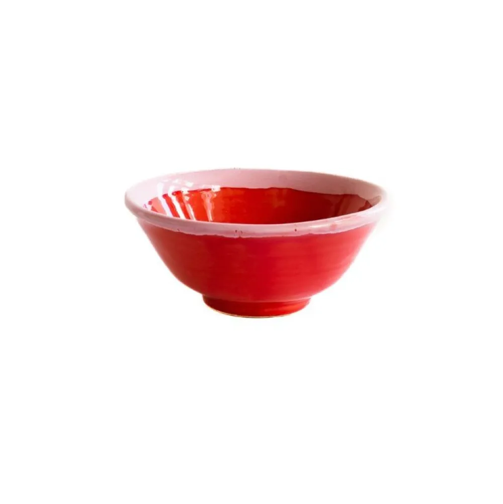 Val Pottery Inez Bowl Red/Pink Edge^ Køkken|Keramik & Porcelæn