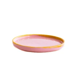 Val Pottery Jose Plate Pink/Yellow Edge^ Køkken|Keramik & Porcelæn