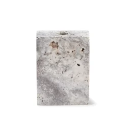 Wabi Sabi Nordic Epode Lysestage (1) Travertin Silver^ Lysestager