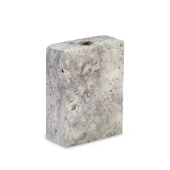 Wabi Sabi Nordic Epode Lysestage (1) Travertin Silver^ Lysestager