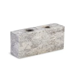 Wabi Sabi Nordic Epode Lysestage (2) Travertin Silver^ Lysestager