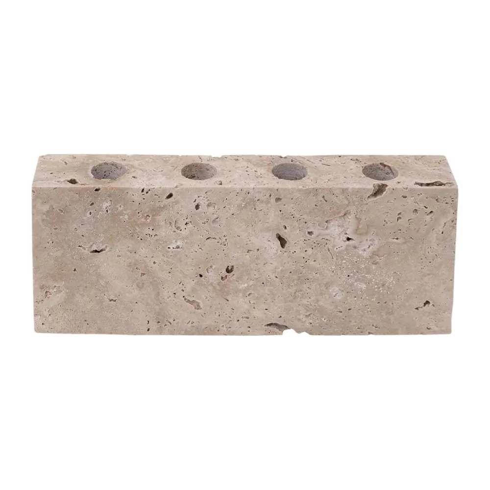 Wabi Sabi Nordic Epode Lysestage (4) Travertin^ Adventsstager|Andet Boligtilbehør