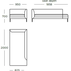 Wendelbo Blade Sofa Sasso col. 10^ Sofaer|Stue