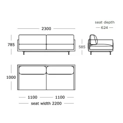 Wendelbo Maho 2,5 Pers. Sofa Navona 02^ Stue|Sofaer