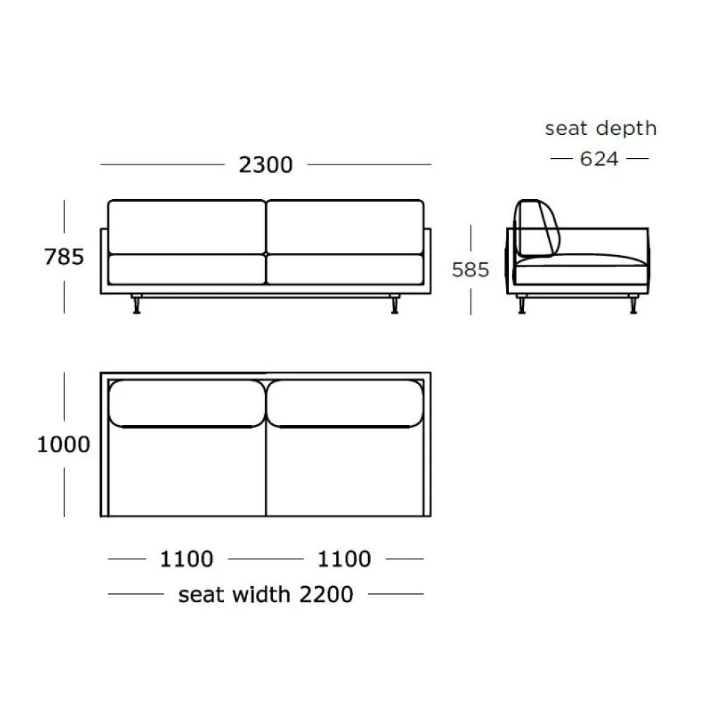 Wendelbo Maho 2,5 Pers. Sofa Navona 02^ Stue|Sofaer