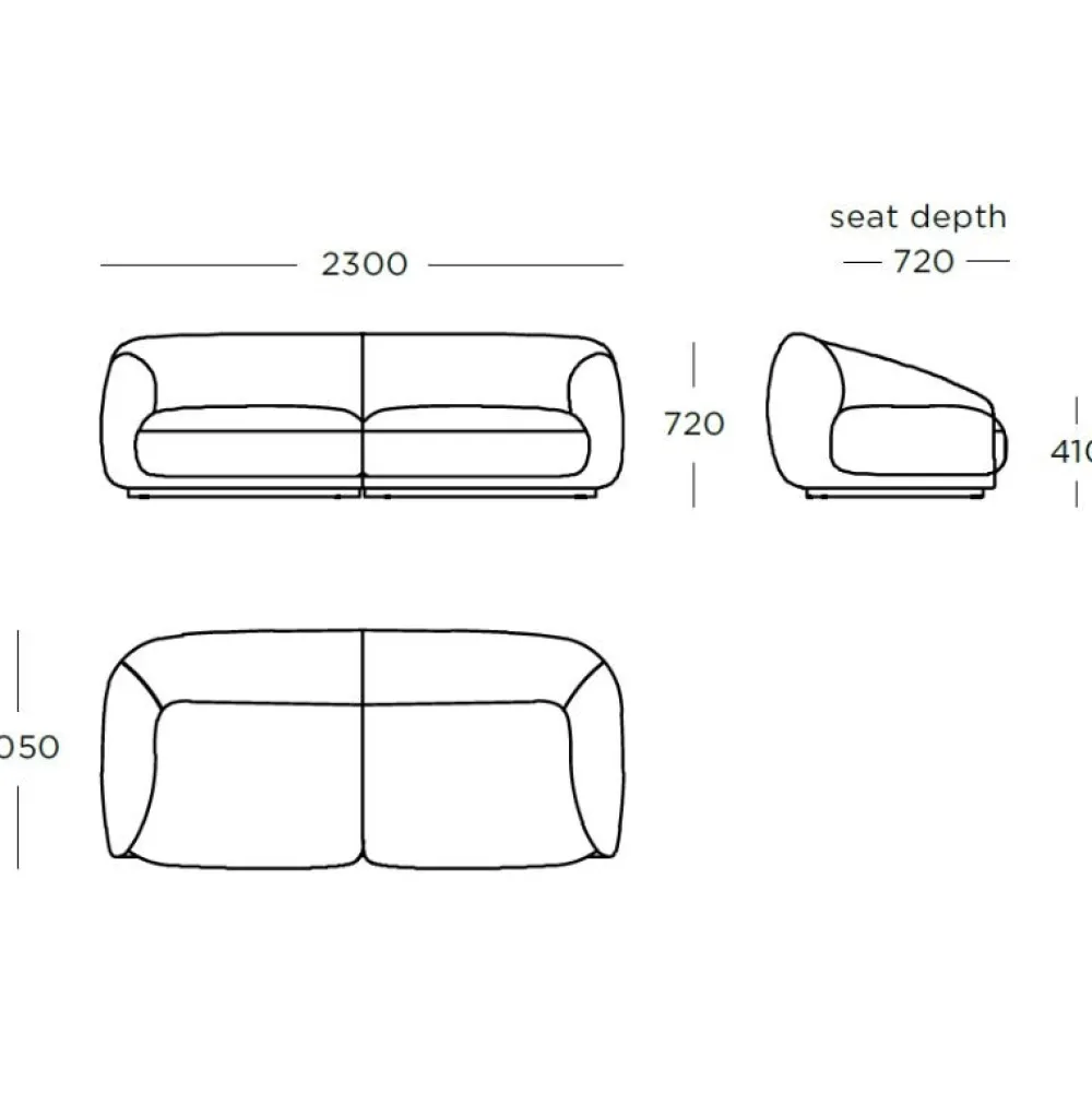 Wendelbo Montholon 2.5-Pers. Sofa Cuddle Col. 04^ Sofaer|Stue