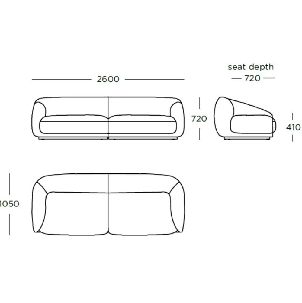 Wendelbo Montholon 3-Pers. Sofa Cuddle Col. 04^ Sofaer|Stue