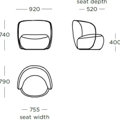 Wendelbo Ovata Loungestol Large Cuddle Col. 04^ Stole|Stue