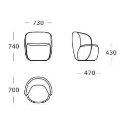 Wendelbo Ovata Loungestol Lille Cuddle Col. 08^ Stole|Stue