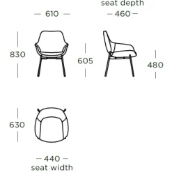 Wendelbo Sinum Spisebordsstol Med Armlæn Coast Col. 06^ Stole|Stue