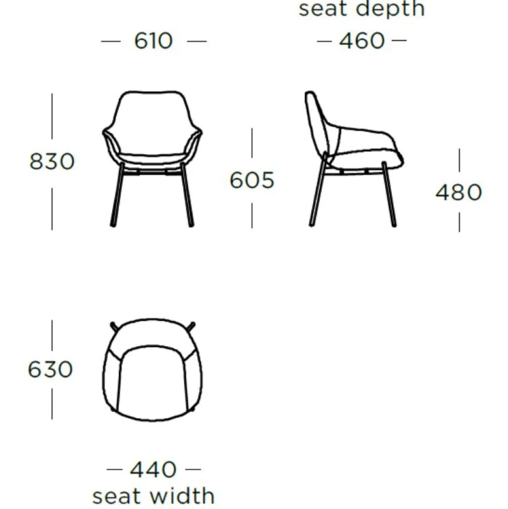 Wendelbo Sinum Spisebordsstol Med Armlæn Coast Col. 10^ Stole|Stue